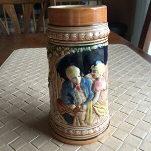 Vintage Beer Stein Boy Girl German Mug Heilt allen Schmerz eih frohes helz JAPAN